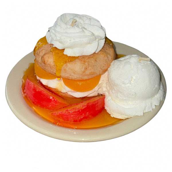 Peach Shortcake with Ice Cream